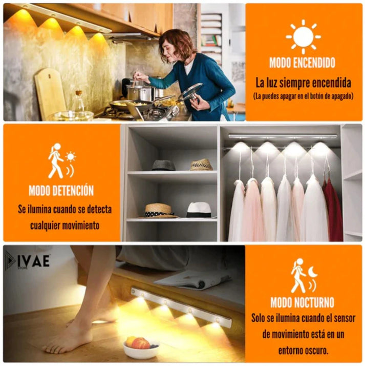 Barra Led con Sensor Movimiento 3 en 1
