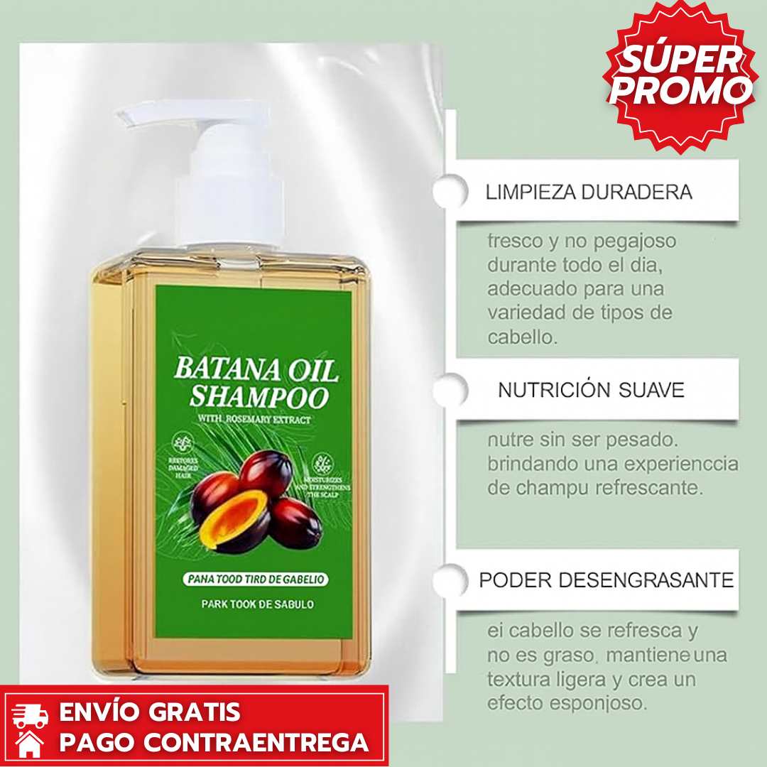 Batana Oil Shampoo™ Champú de Batana y Romero que Repara, Hidrata y Suaviza el Cabello