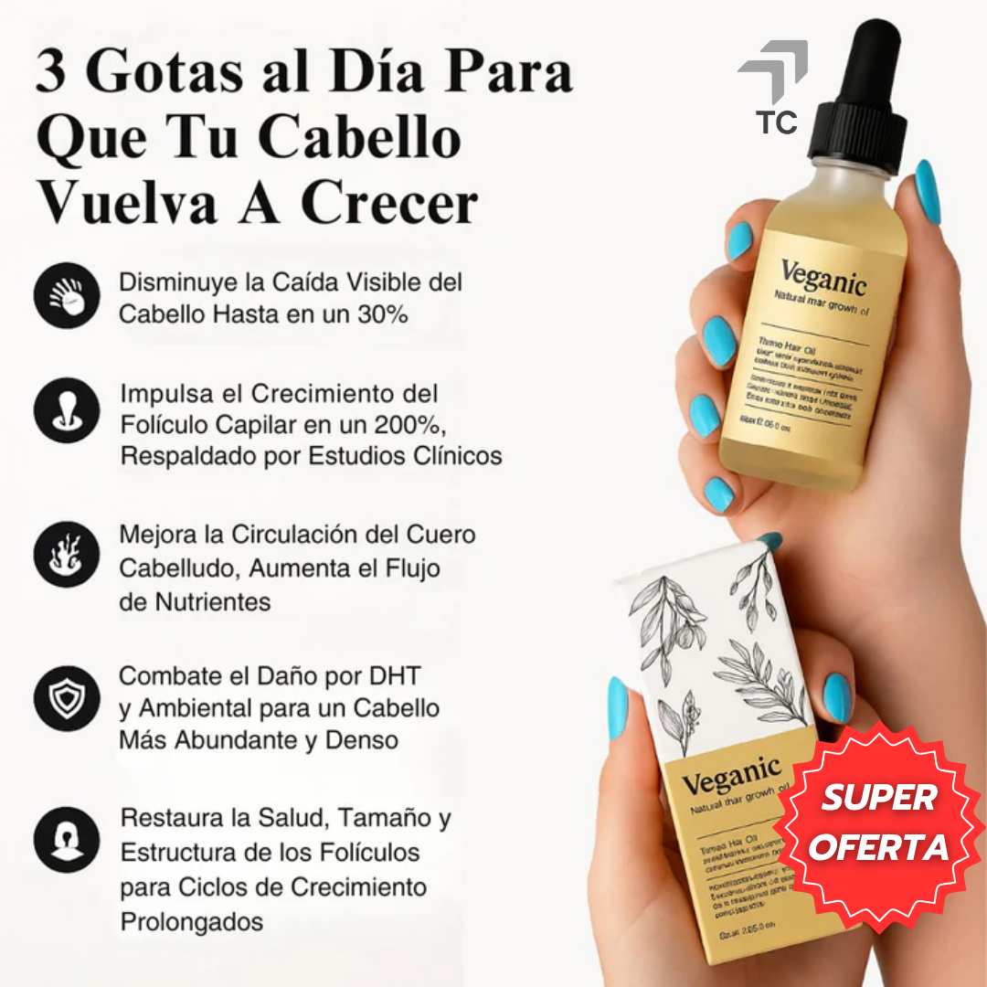 2x1 Veganic™ - Aceite natural para el crecimiento del cabello
