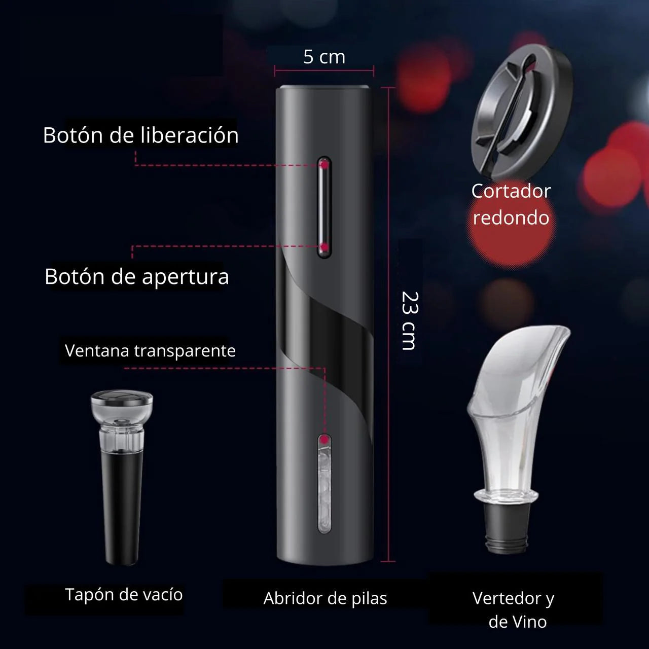Kit Descorchador 4En 1 + Regalo