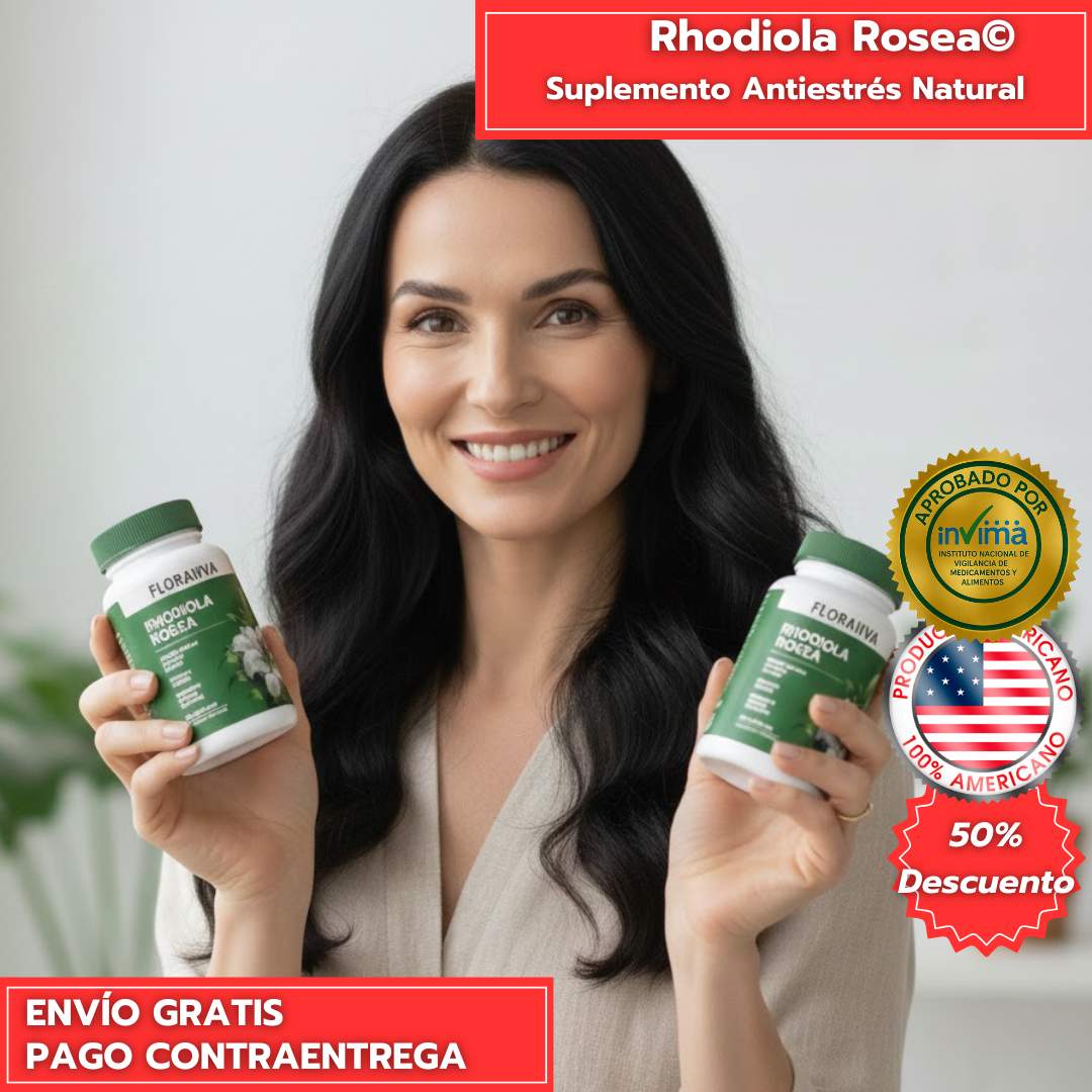 Rhodiola Rosea 1000 mg – Suplemento Antiestrés Natural | 60 Capsulas