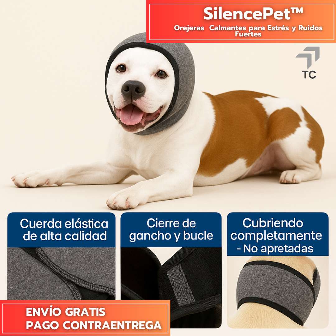 SilencePet™ - Orejeras  Calmantes para Estrés y Ruidos Fuertes