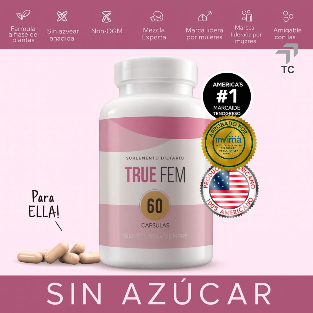 Cápsulas TrueFem™ – Energía, Hormonas y Digestión Saludable