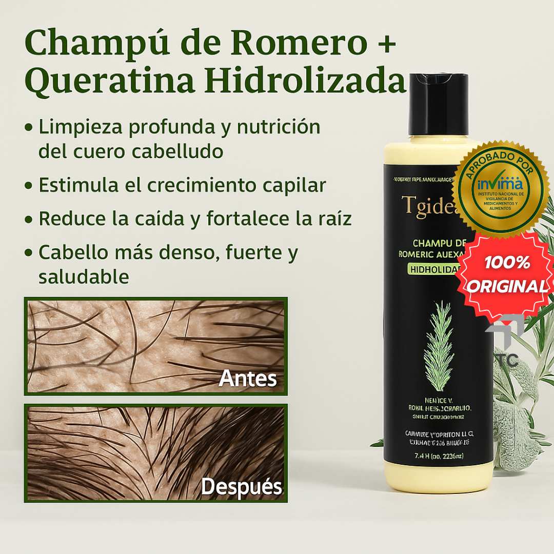 Champú Tgideas Profesional – Repara, Fortalece y Engrosa desde la Raíz