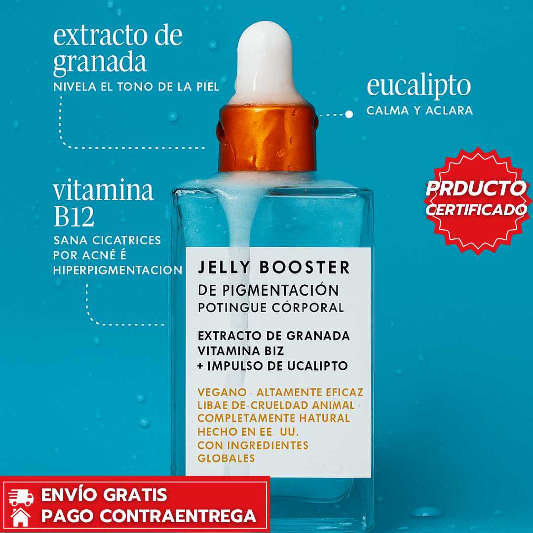 Jelly Booster™: Sérum Corporal con Vitamina B12 y Granada que Reduce Manchas y Hiperpigmentación