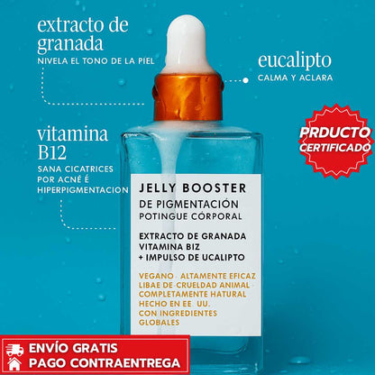 Jelly Booster™: Sérum Corporal con Vitamina B12 y Granada que Reduce Manchas y Hiperpigmentación