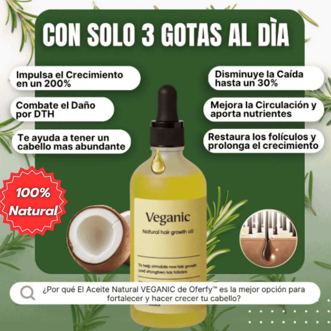 2x1 Veganic™ - Aceite natural para el crecimiento del cabello