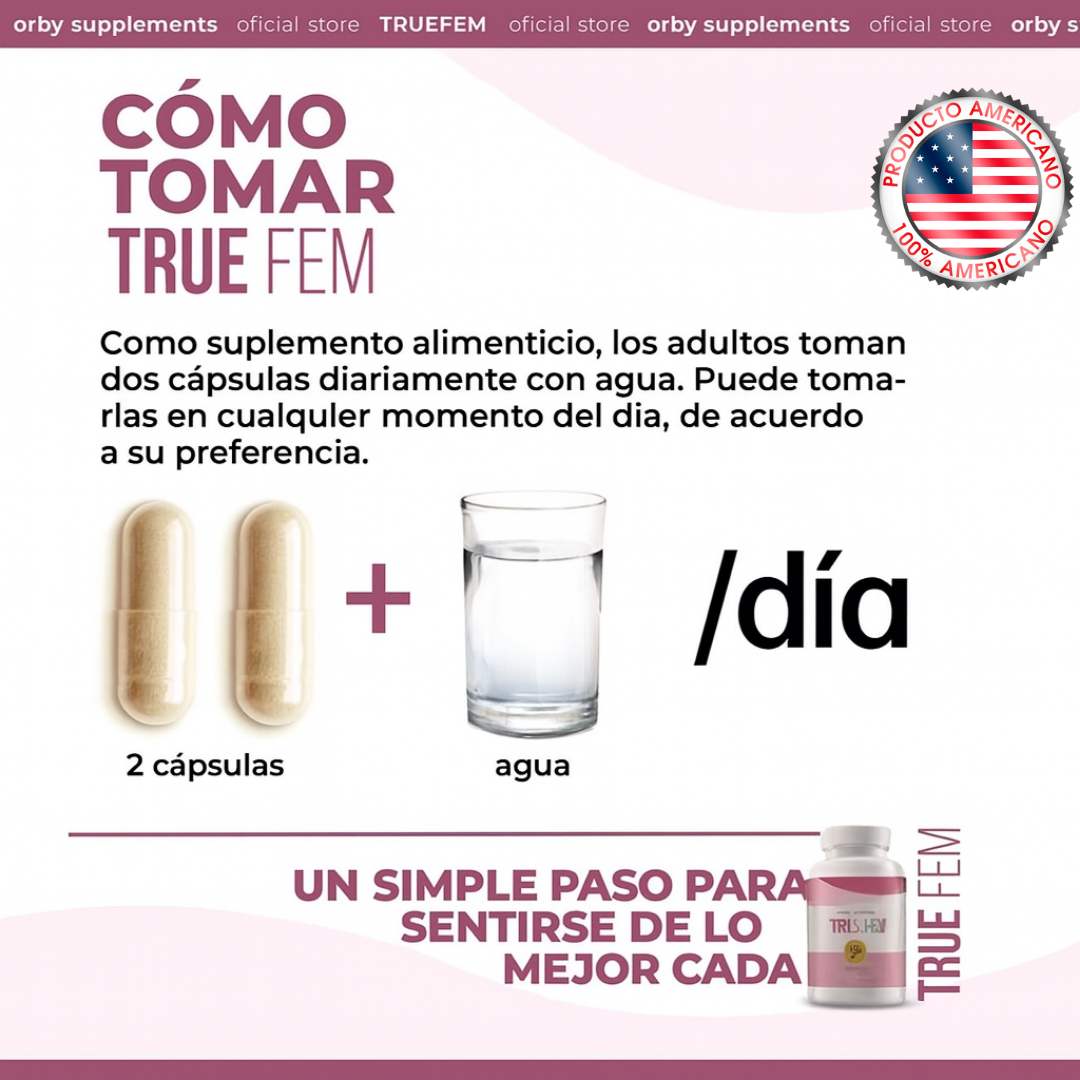 Cápsulas TrueFem™ – Energía, Hormonas y Digestión Saludable