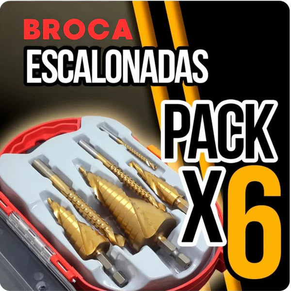 Set X 6 Brocas Alemanas Titanio + Caja de Lujo