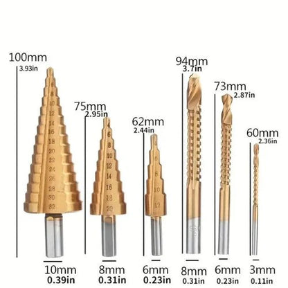Set X 6 Brocas Alemanas Titanio + Caja de Lujo